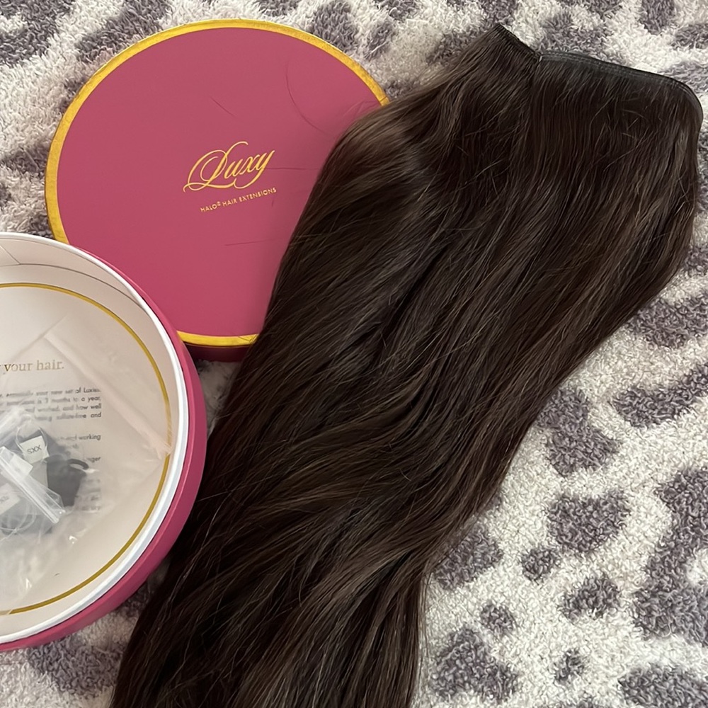 Luxy Hair Extensions- Halo 20in 180g Dark Brown